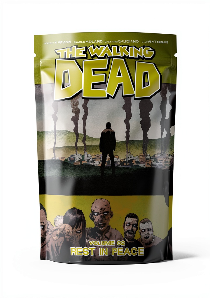Reading The Walking Dead Graphic Novel on a Kindle in a cozy living‑room setting